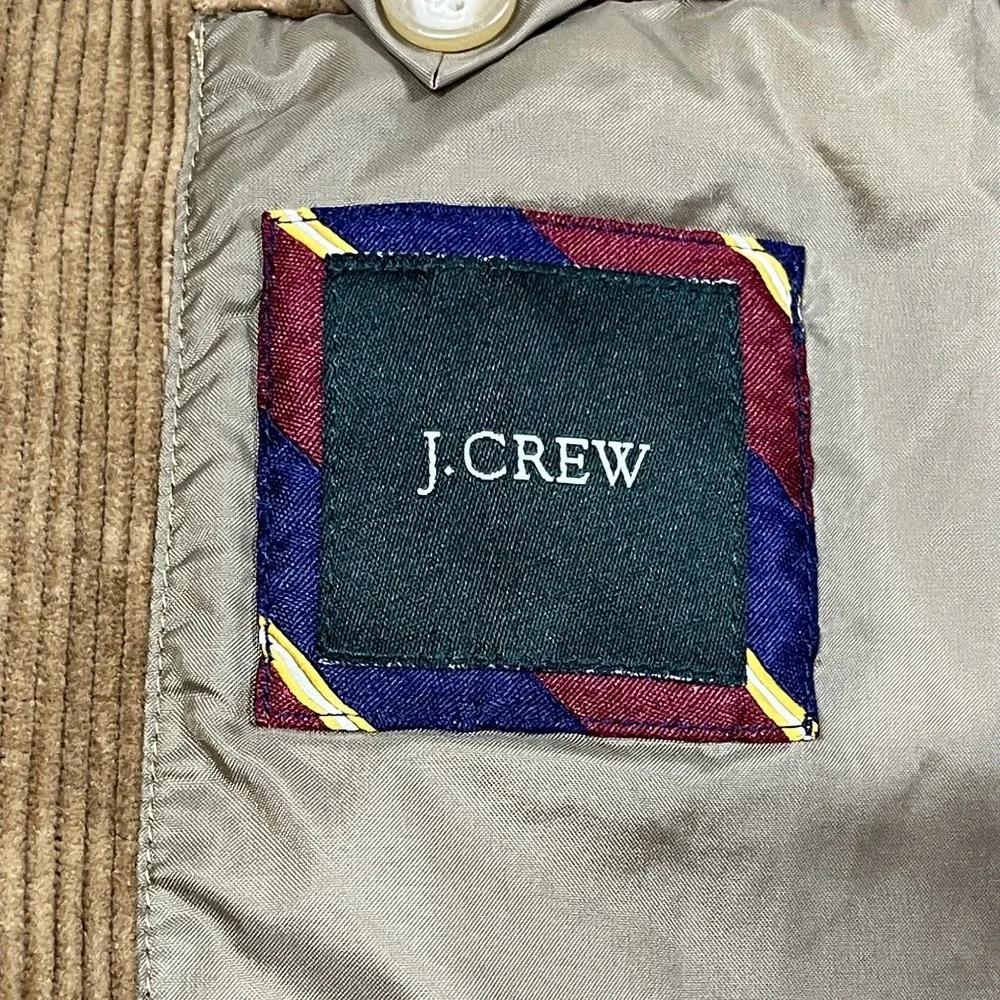 Vtg J Crew Corduroy Blazer Mens L Brown Elbow Patches Ivy Style Preppy Academia - Picture 7 of 9